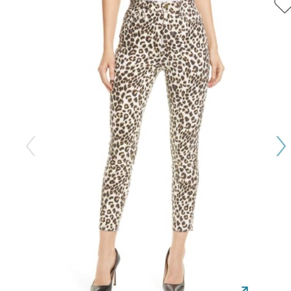 Frame High Rise Cigarette Skinny Leopard Jeans NWT Size 25